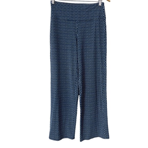 J. Jill Wearever Collection Geometric Smooth Fit Full Leg Pants Womens XS Blue - Picture 2 of 7